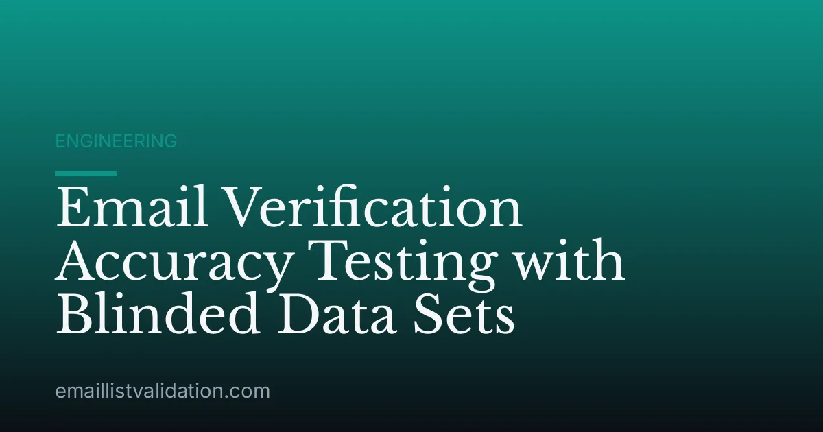Email Verification Accuracy Testing with Blinded Data Sets