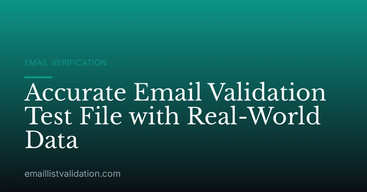 Accurate Email Validation Test File with Real-World Data