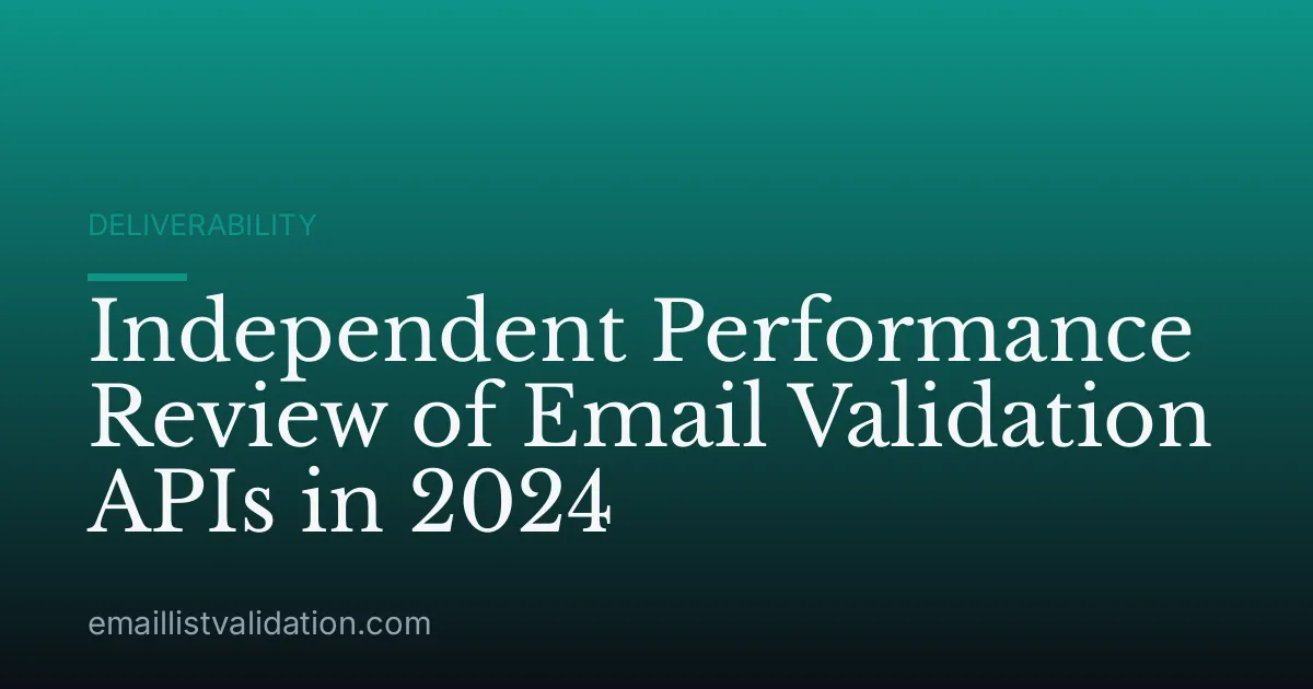 Independent Performance Review of Email Validation APIs in 2024