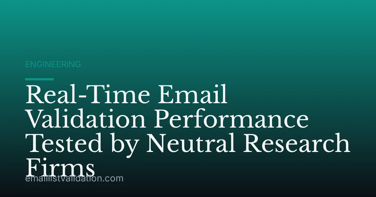 Real-Time Email Validation Performance Tested by Neutral Research Firms