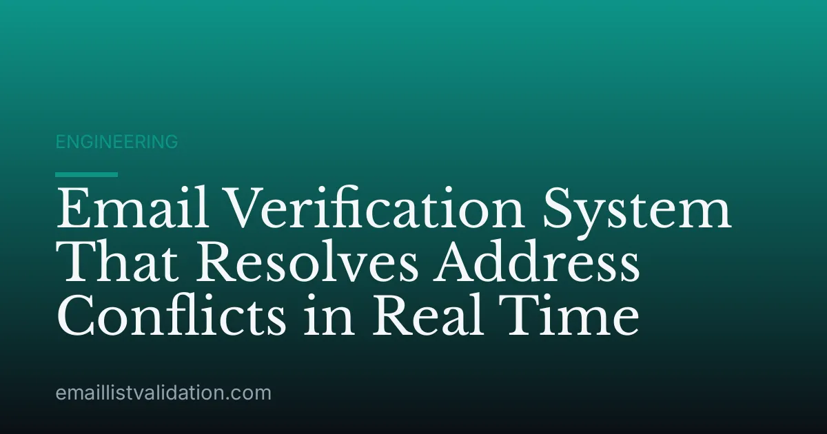 Email Verification System That Resolves Address Conflicts in Real Time