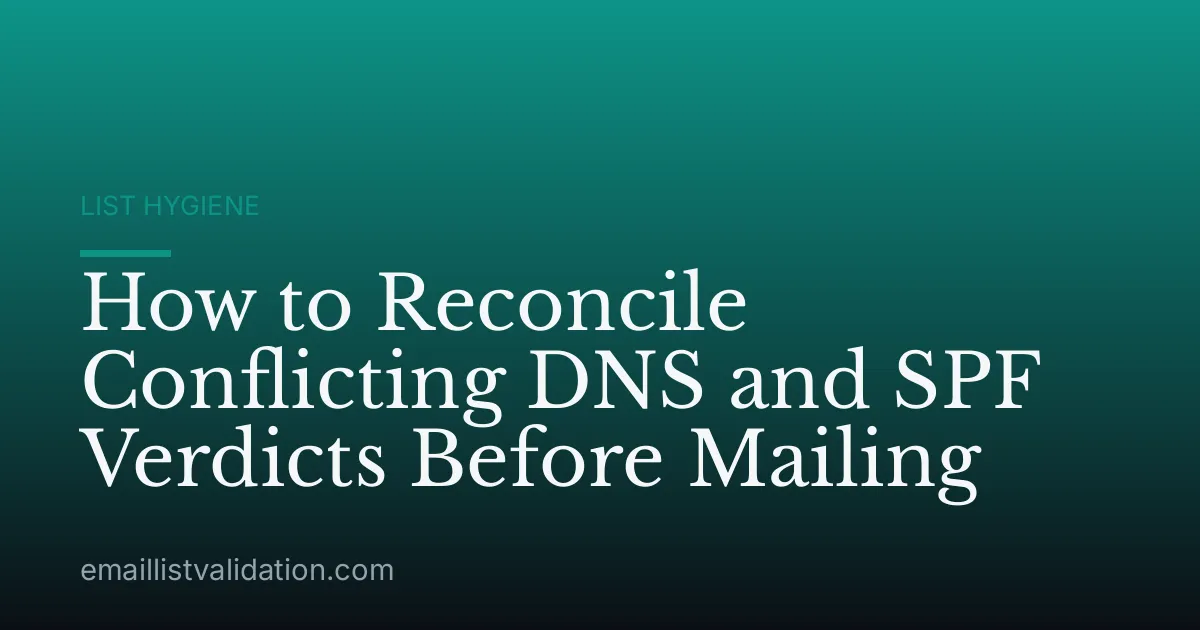 How to Reconcile Conflicting DNS and SPF Verdicts Before Mailing
