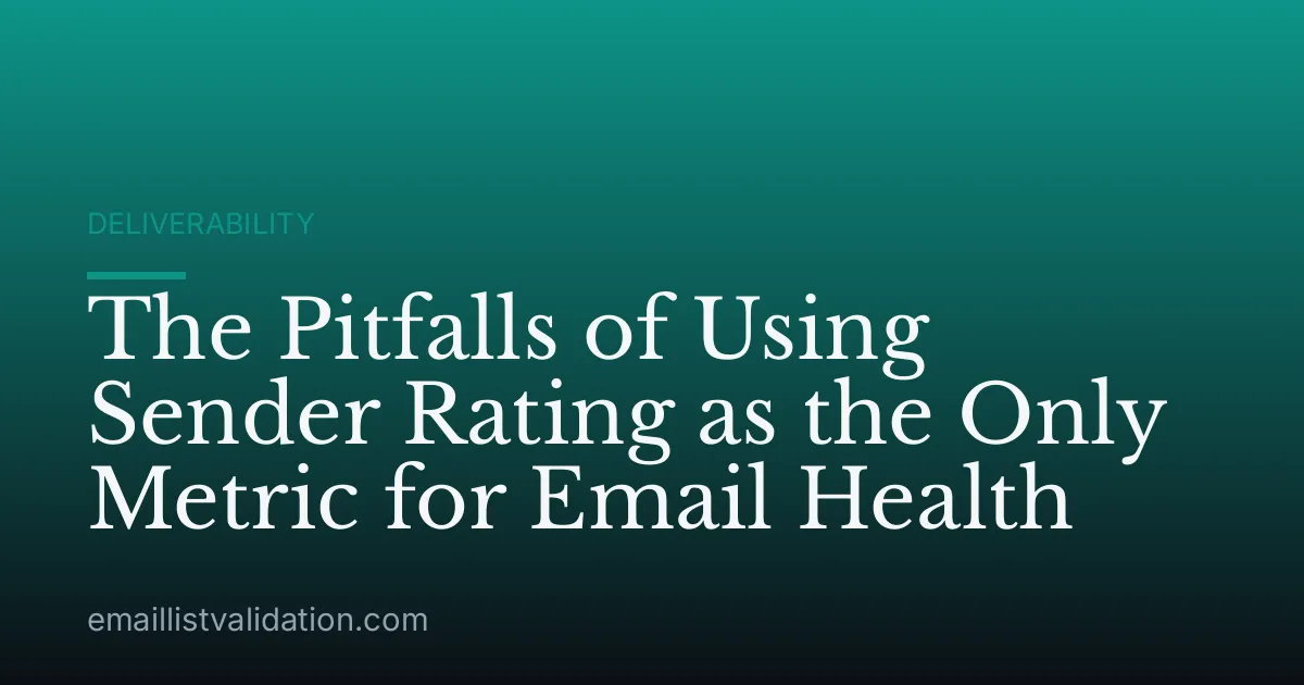 The Pitfalls of Using Sender Rating as the Only Metric for Email Health