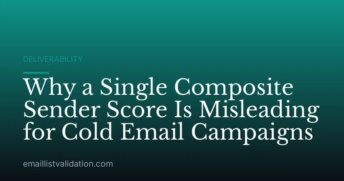 Why a Single Composite Sender Score Is Misleading for Cold Email Campaigns
