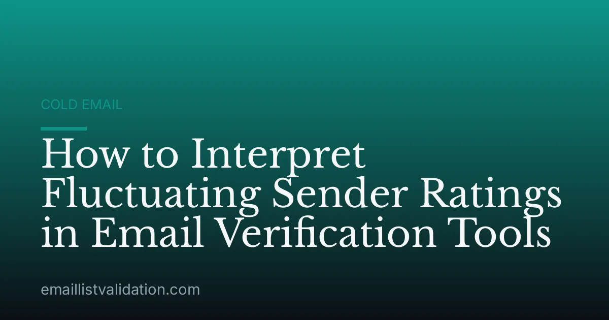 How to Interpret Fluctuating Sender Ratings in Email Verification Tools
