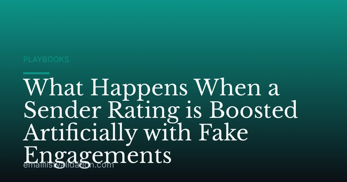 What Happens When a Sender Rating is Boosted Artificially with Fake Engagements