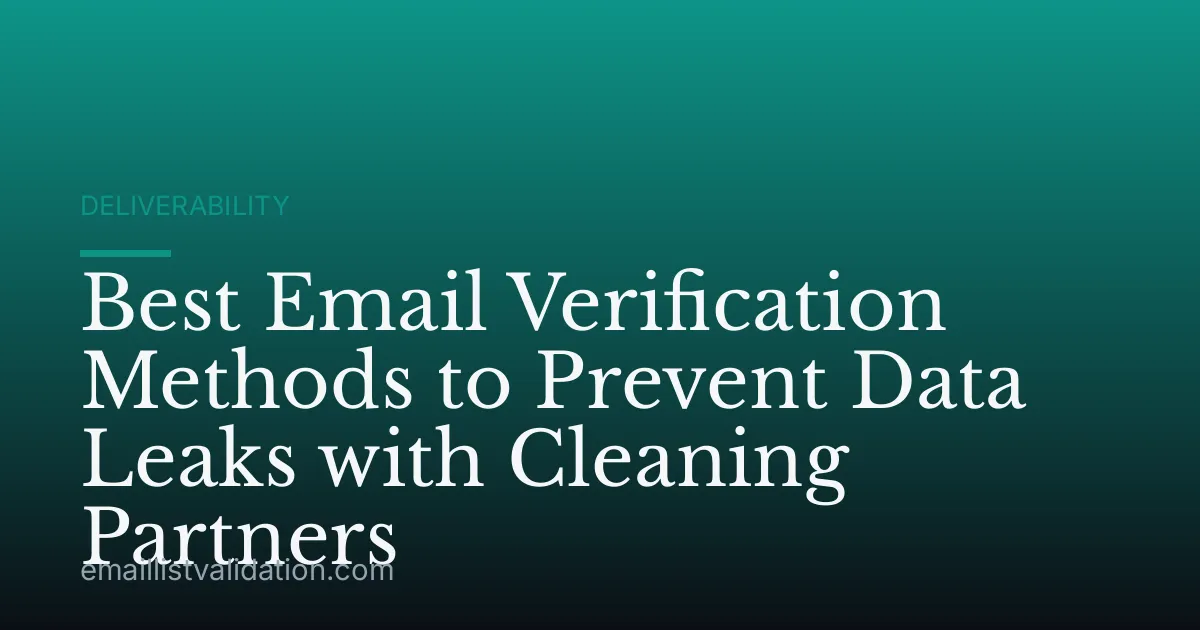 Best Email Verification Methods to Prevent Data Leaks with Cleaning Partners