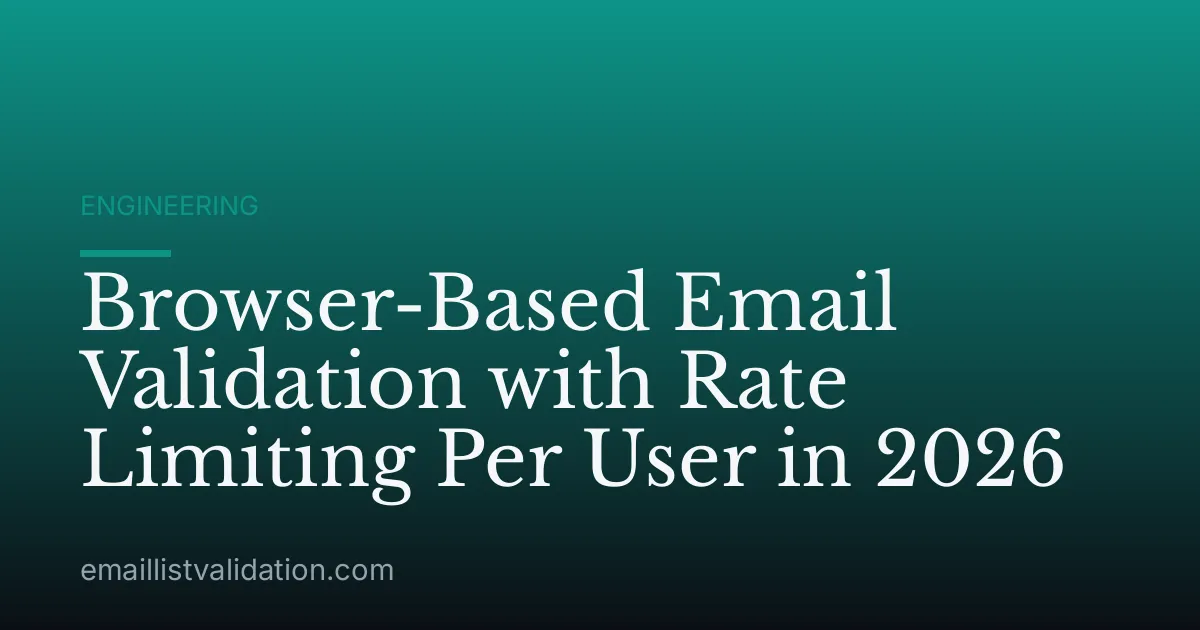 Browser-Based Email Validation with Rate Limiting Per User in 2026