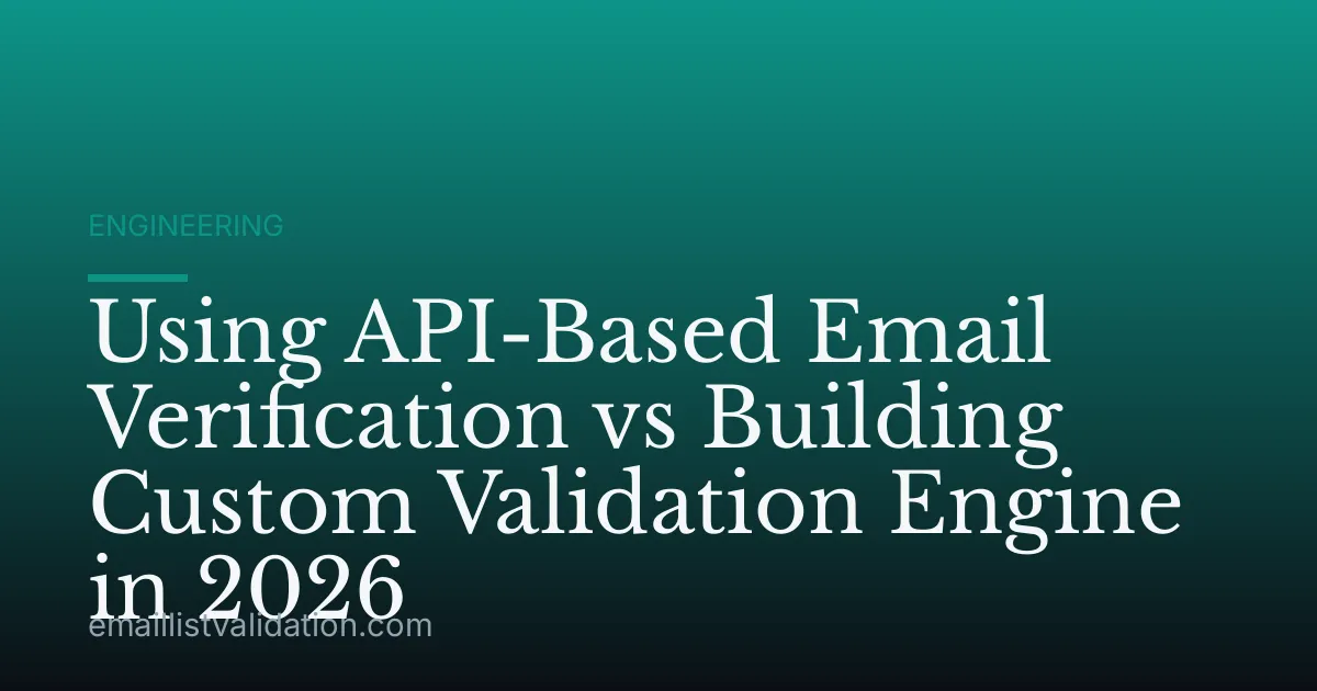 Using API-Based Email Verification vs Building Custom Validation Engine in 2026
