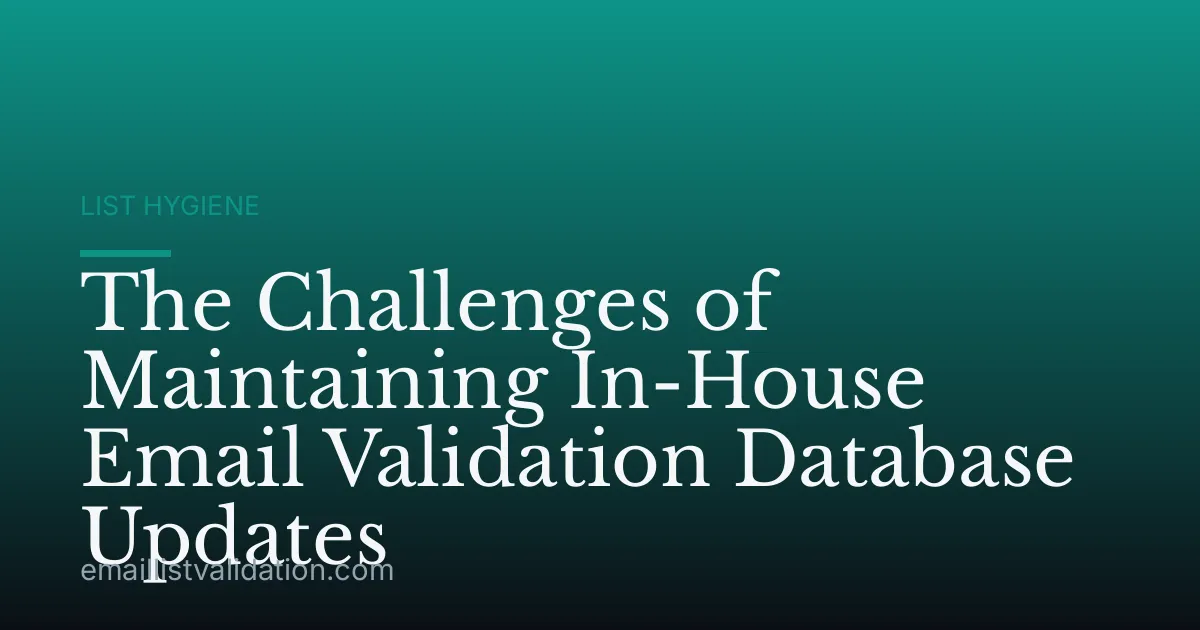 The Challenges of Maintaining In-House Email Validation Database Updates