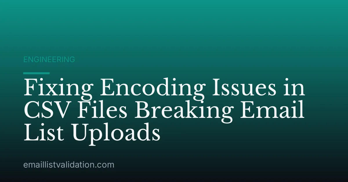 Fixing Encoding Issues in CSV Files Breaking Email List Uploads