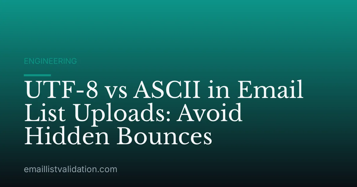 UTF-8 vs ASCII in Email List Uploads: Avoid Hidden Bounces