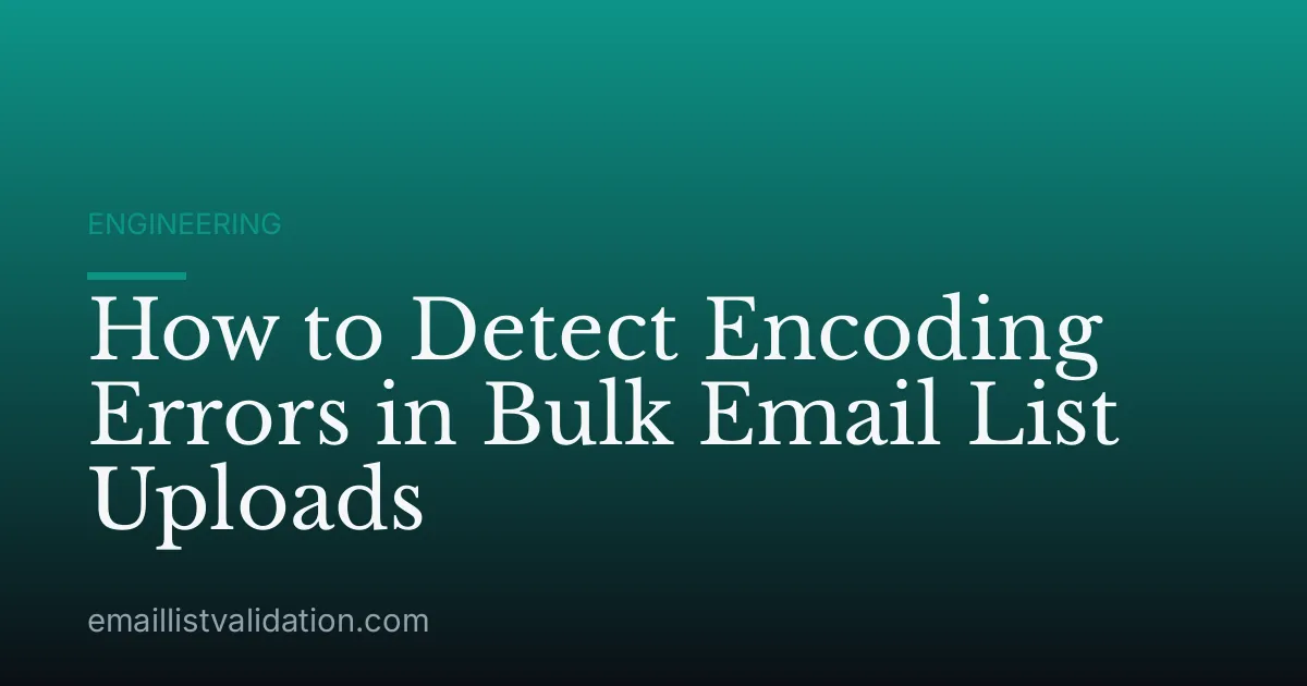 How to Detect Encoding Errors in Bulk Email List Uploads