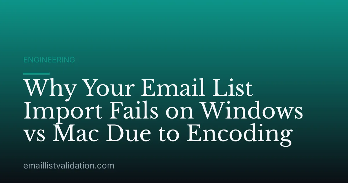 Why Your Email List Import Fails on Windows vs Mac Due to Encoding