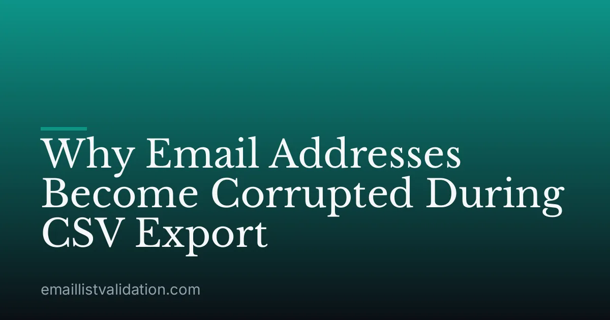 Why Email Addresses Become Corrupted During CSV Export