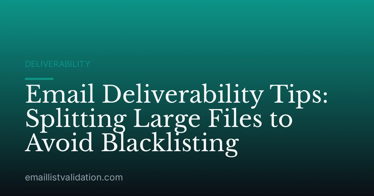 Email Deliverability Tips: Splitting Large Files to Avoid Blacklisting