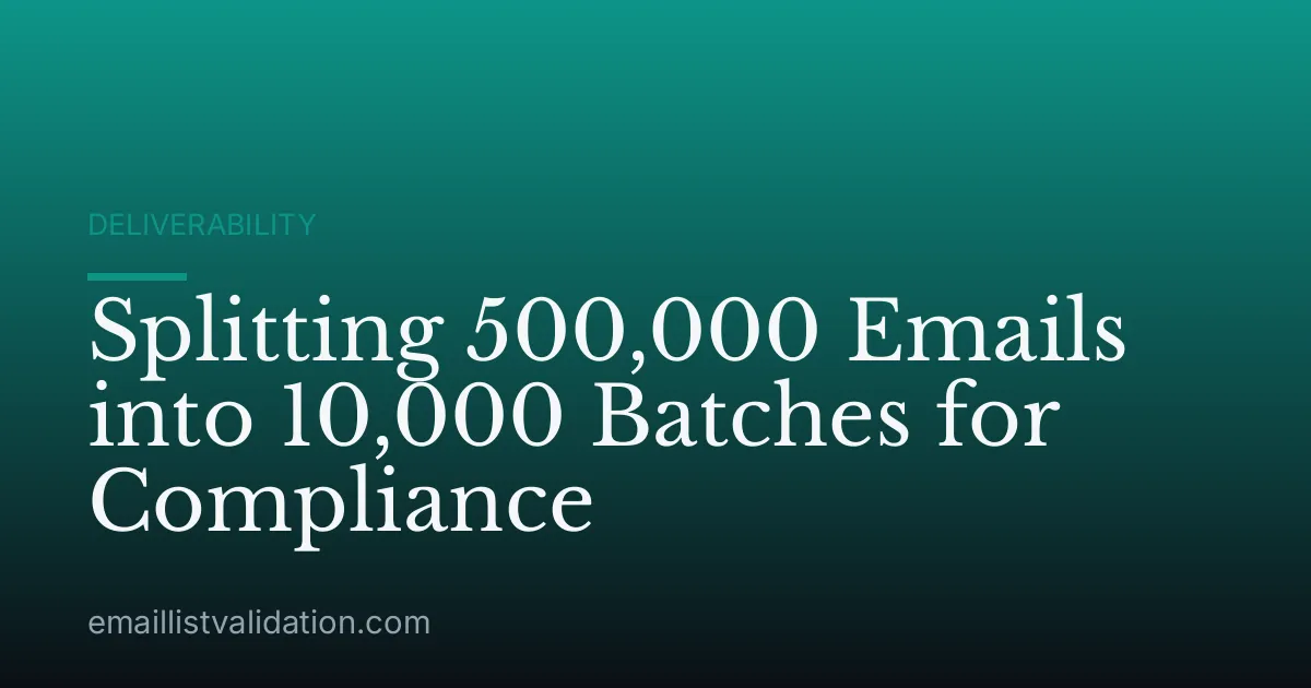Splitting 500,000 Emails into 10,000 Batches for Compliance