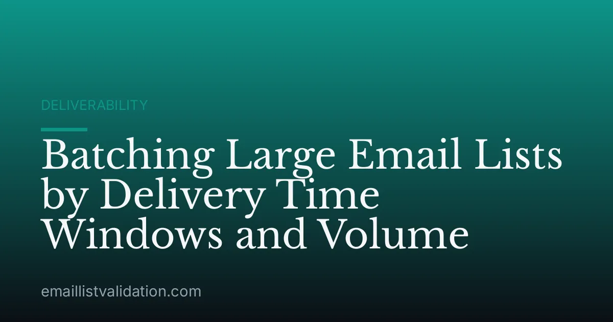 Batching Large Email Lists by Delivery Time Windows and Volume