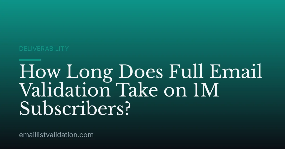 How Long Does Full Email Validation Take on 1M Subscribers?