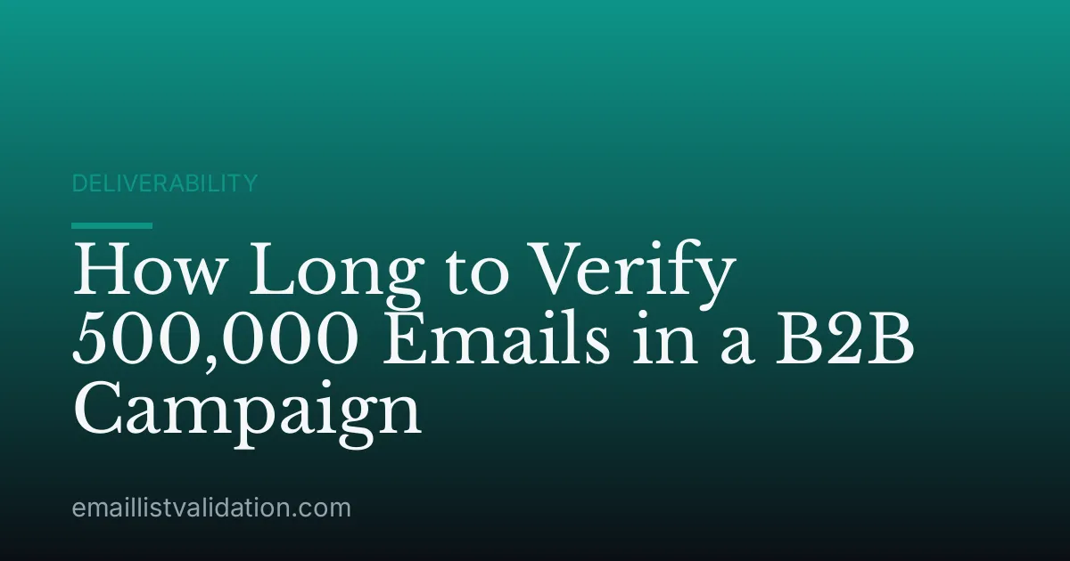 How Long to Verify 500,000 Emails in a B2B Campaign
