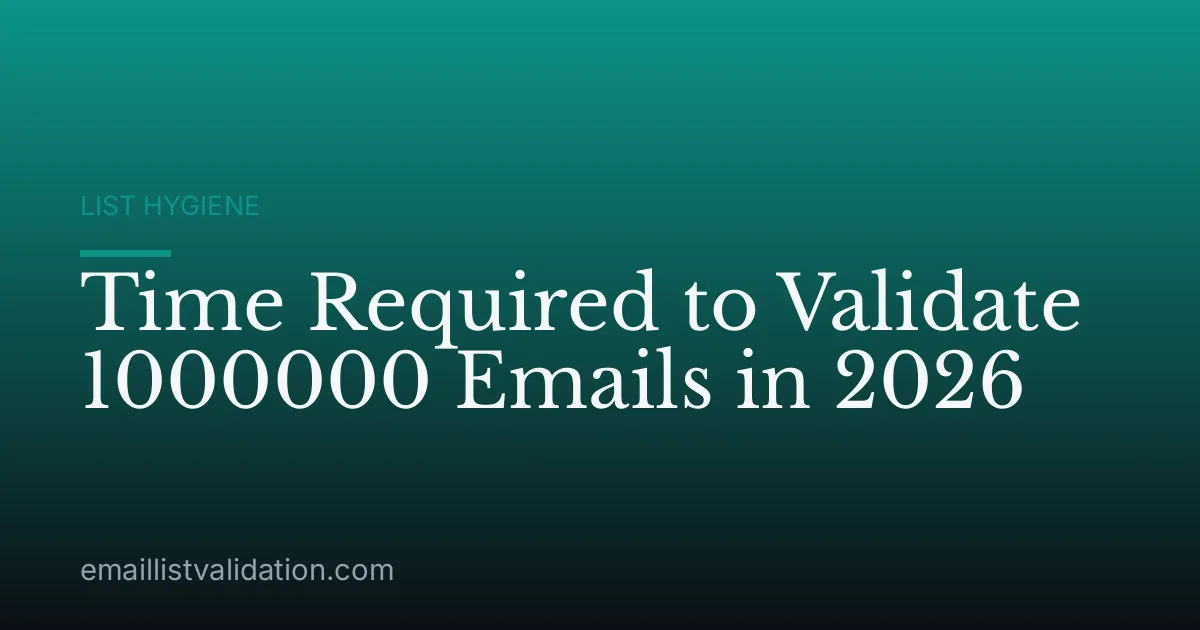 Time Required to Validate 1000000 Emails in 2026