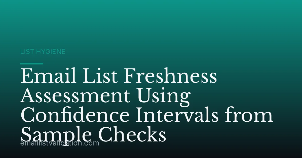 Email List Freshness Assessment Using Confidence Intervals from Sample Checks