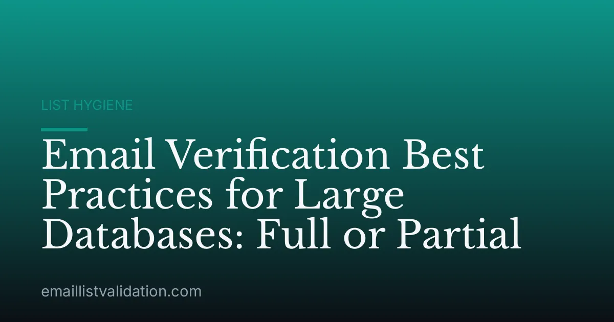 Email Verification Best Practices for Large Databases: Full or Partial