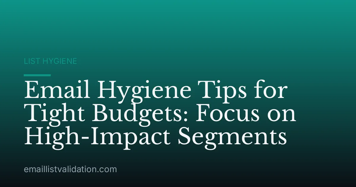 Email Hygiene Tips for Tight Budgets: Focus on High-Impact Segments