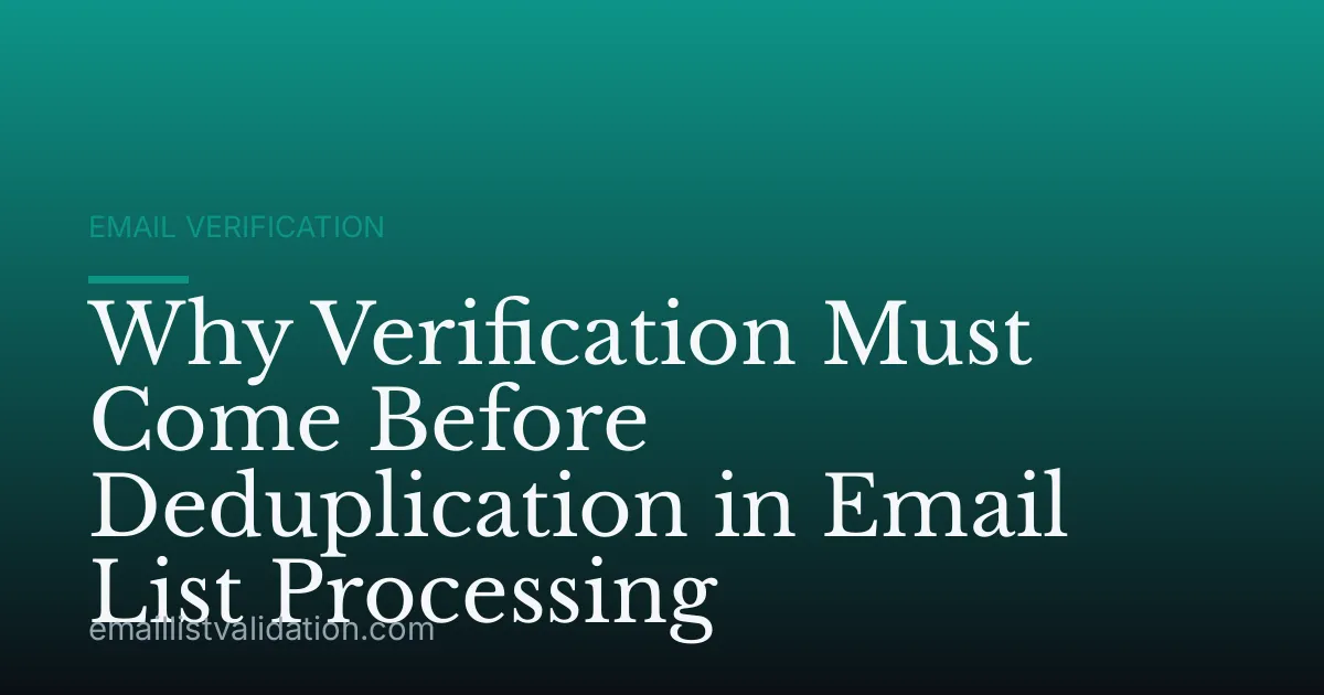 Why Verification Must Come Before Deduplication in Email List Processing