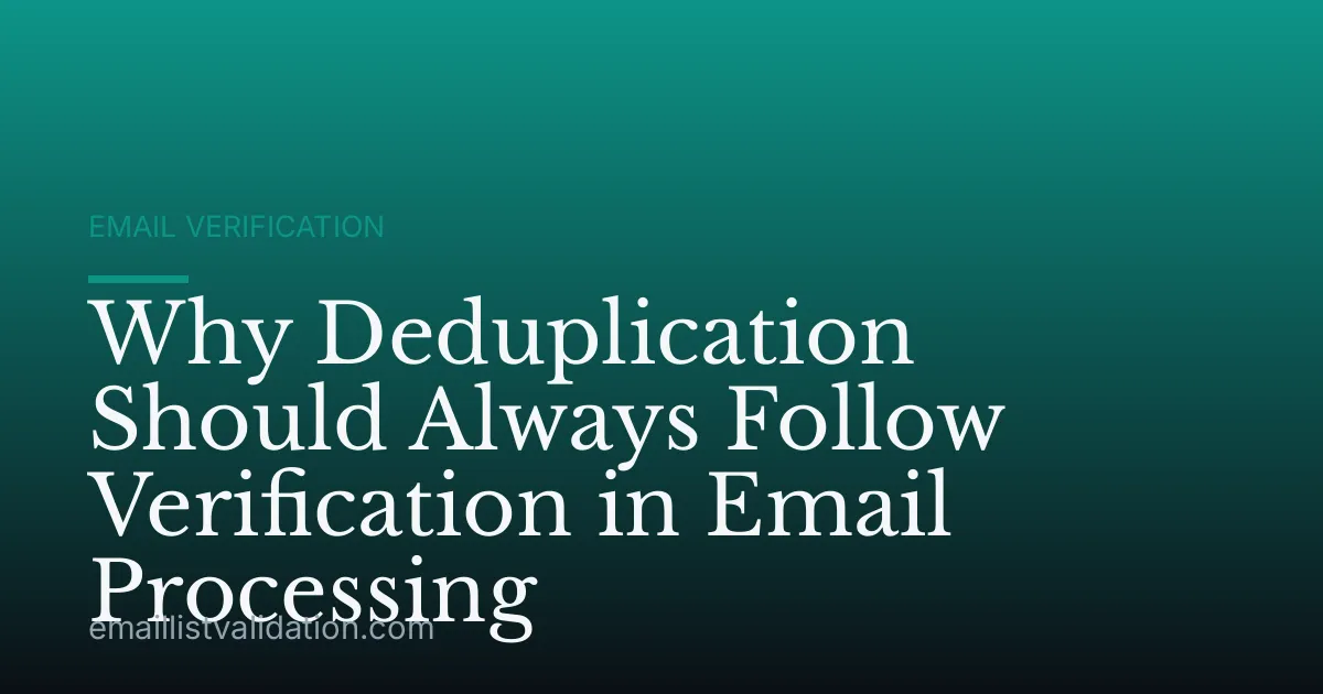Why Deduplication Should Always Follow Verification in Email Processing