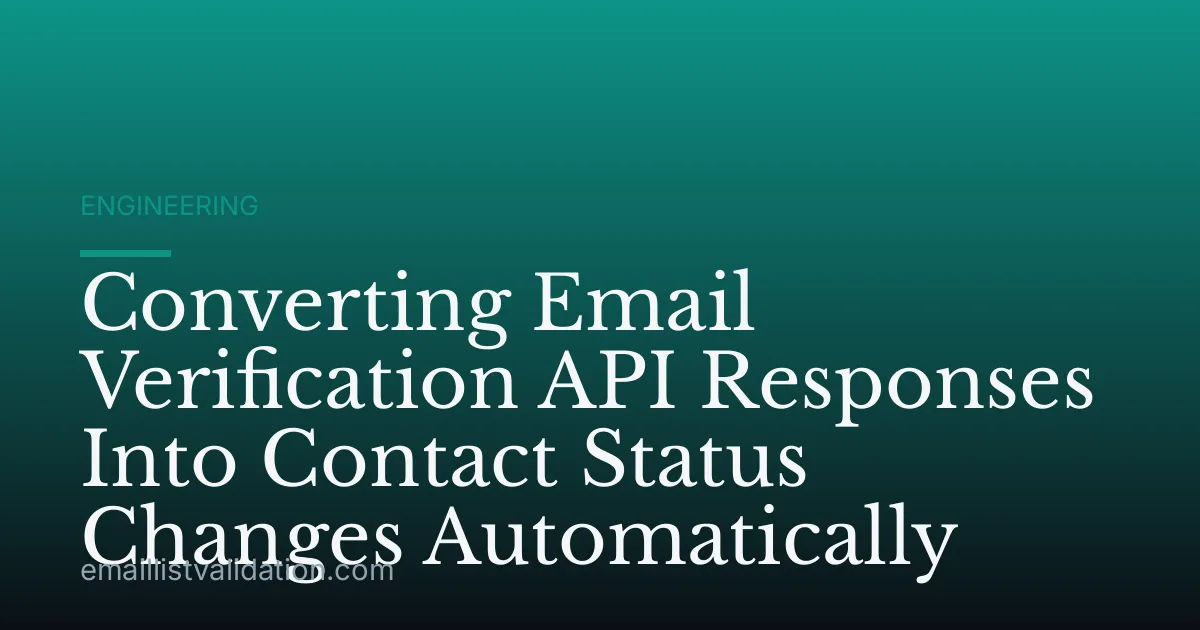 Converting Email Verification API Responses Into Contact Status Changes Automatically