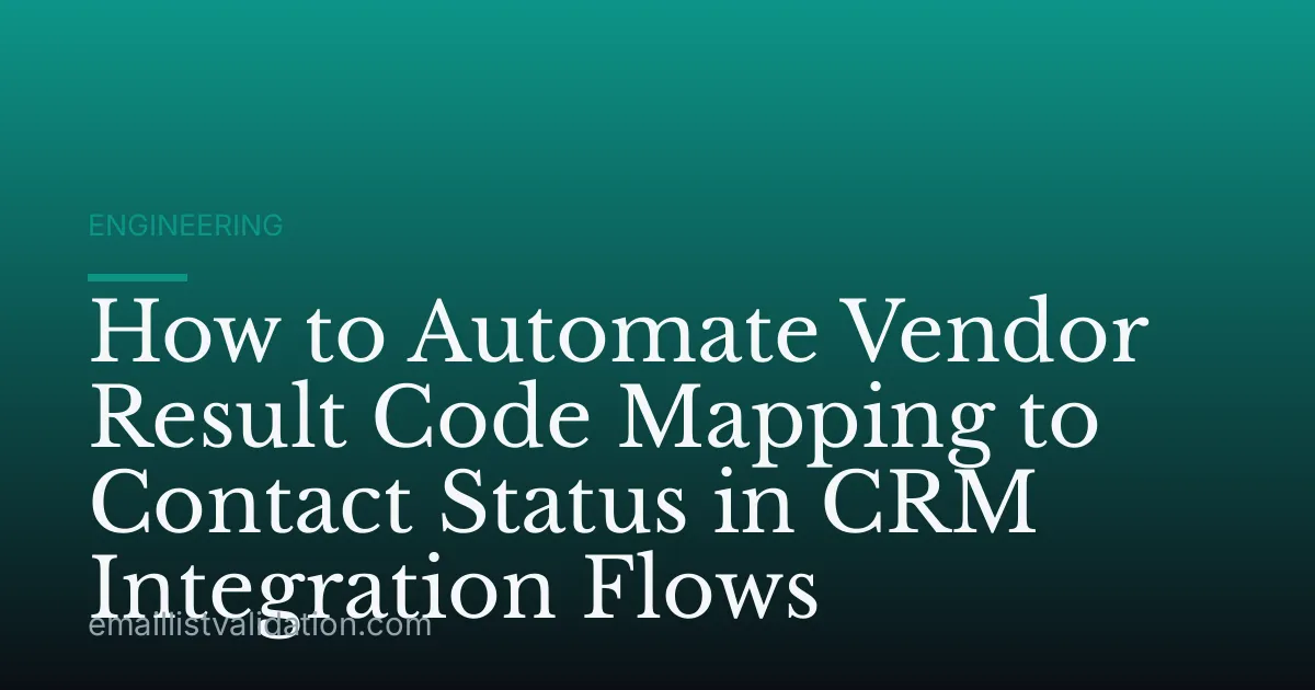 How to Automate Vendor Result Code Mapping to Contact Status in CRM Integration Flows