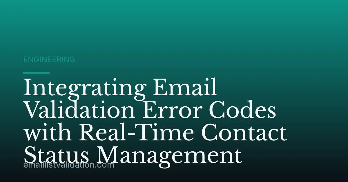 Integrating Email Validation Error Codes with Real-Time Contact Status Management