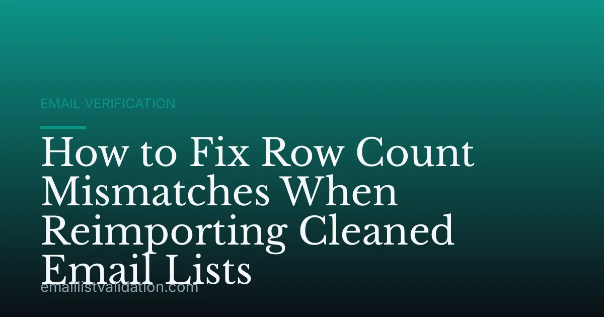 How to Fix Row Count Mismatches When Reimporting Cleaned Email Lists