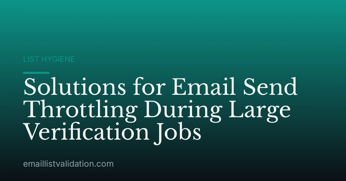 Solutions for Email Send Throttling During Large Verification Jobs