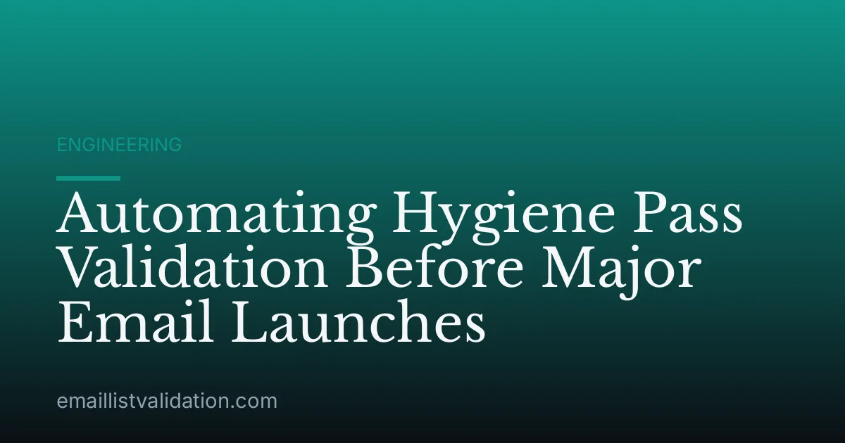 Automating Hygiene Pass Validation Before Major Email Launches