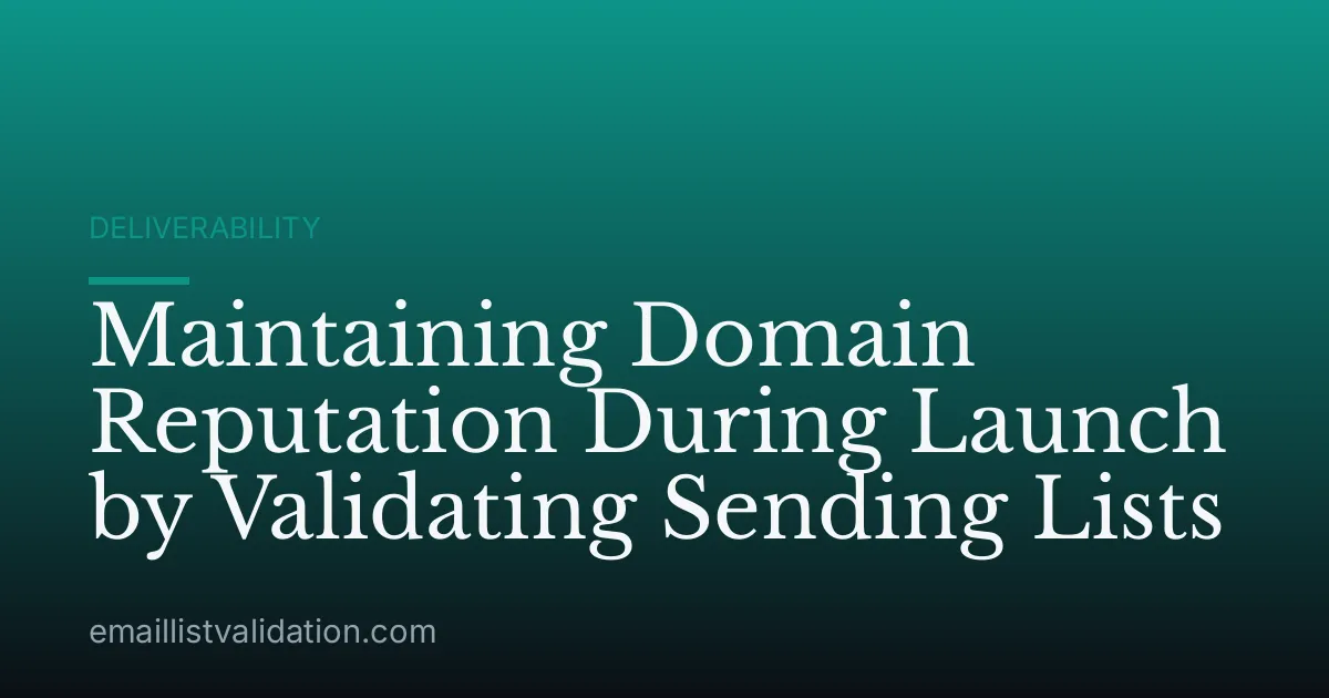 Maintaining Domain Reputation During Launch by Validating Sending Lists