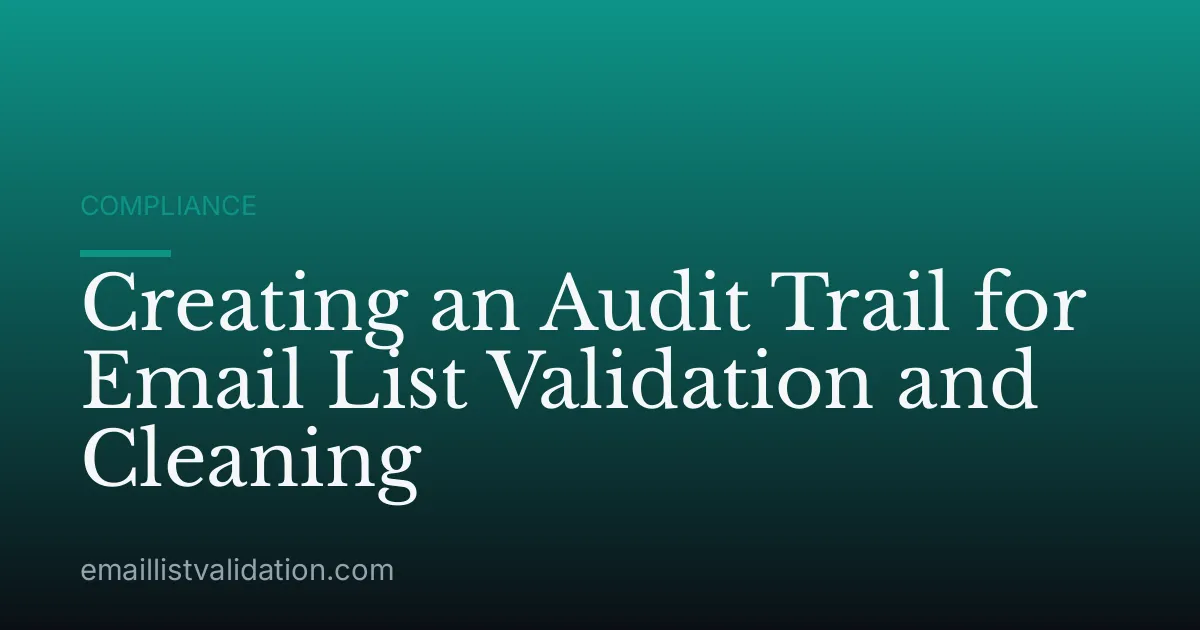 Creating an Audit Trail for Email List Validation and Cleaning