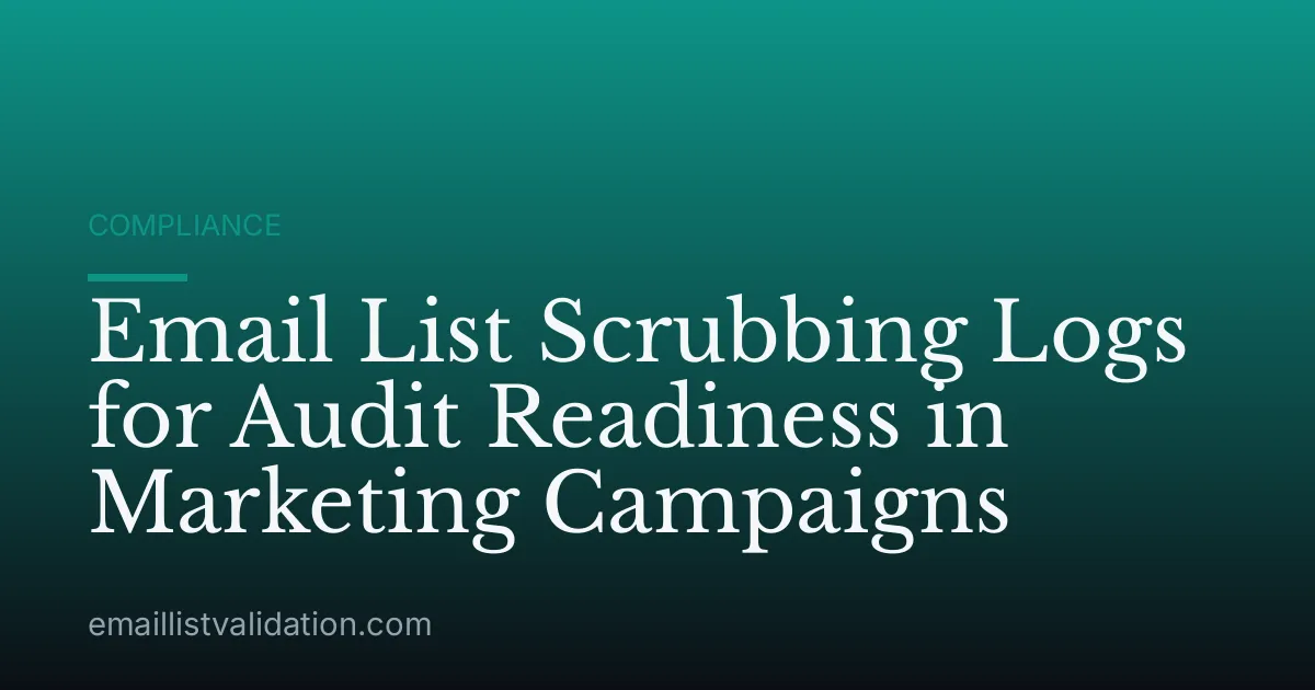 Email List Scrubbing Logs for Audit Readiness in Marketing Campaigns