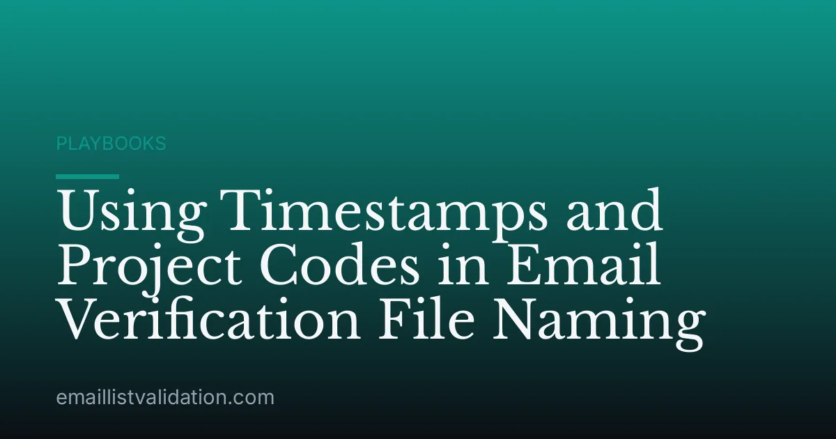 Using Timestamps and Project Codes in Email Verification File Naming