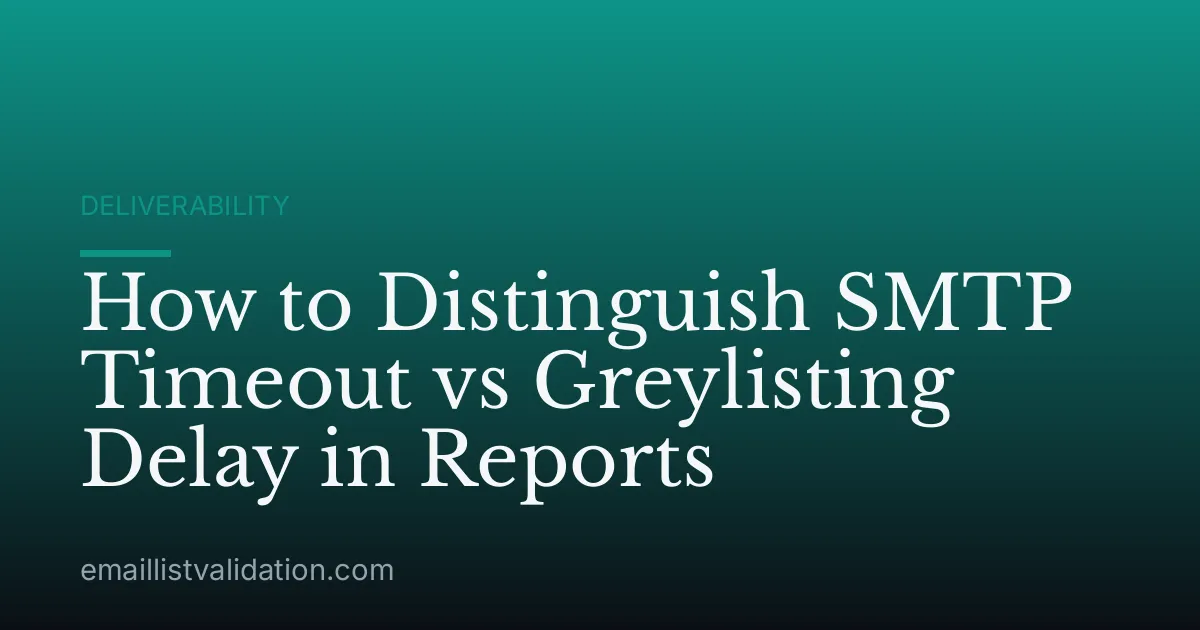 How to Distinguish SMTP Timeout vs Greylisting Delay in Reports