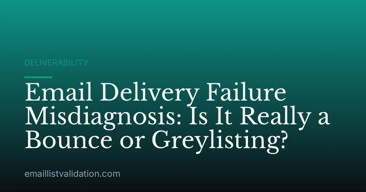 Email Delivery Failure Misdiagnosis: Is It Really a Bounce or Greylisting?