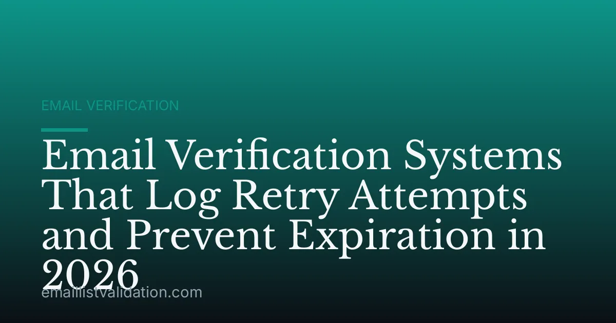 Email Verification Systems That Log Retry Attempts and Prevent Expiration in 2026