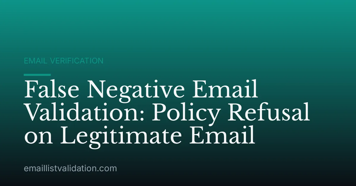 False Negative Email Validation: Policy Refusal on Legitimate Email