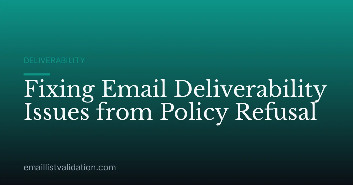 Fixing Email Deliverability Issues from Policy Refusal