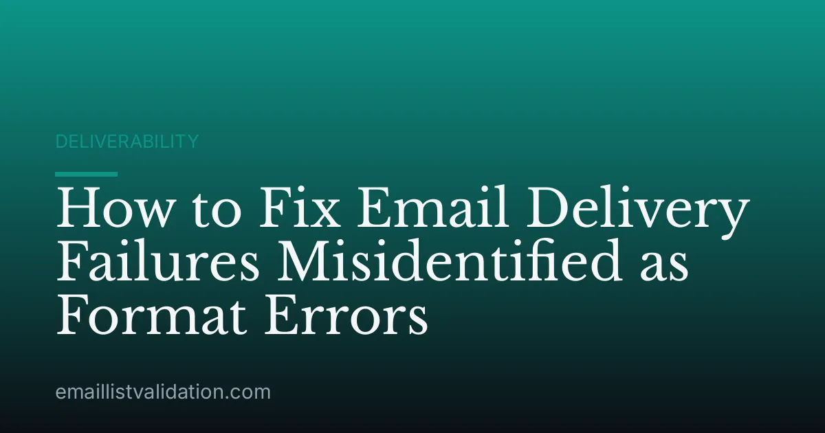 How to Fix Email Delivery Failures Misidentified as Format Errors