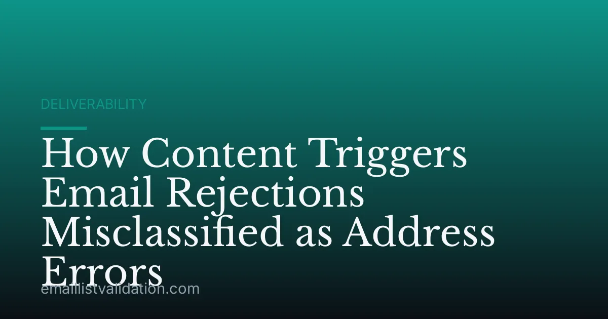 How Content Triggers Email Rejections Misclassified as Address Errors