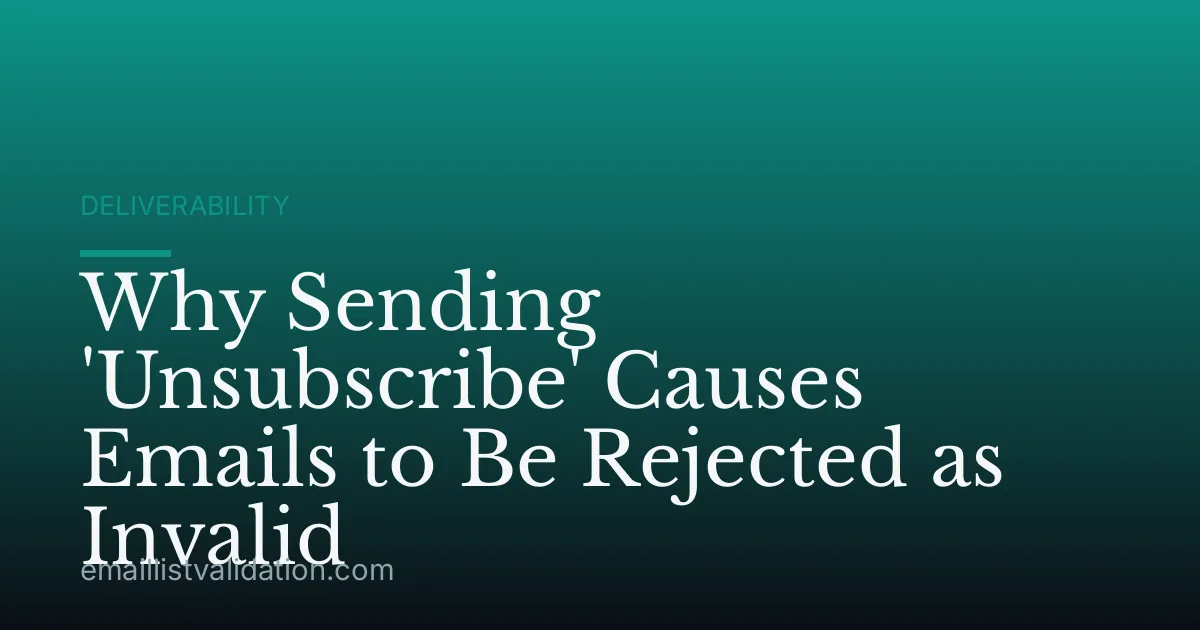 Why Sending 'Unsubscribe' Causes Emails to Be Rejected as Invalid