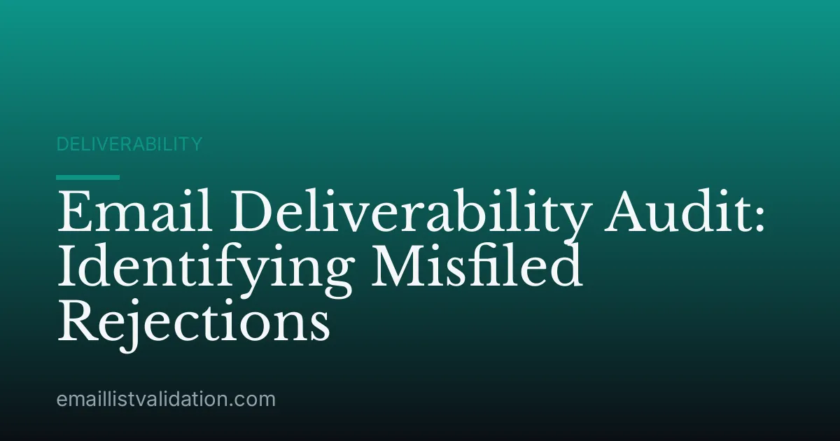 Email Deliverability Audit: Identifying Misfiled Rejections