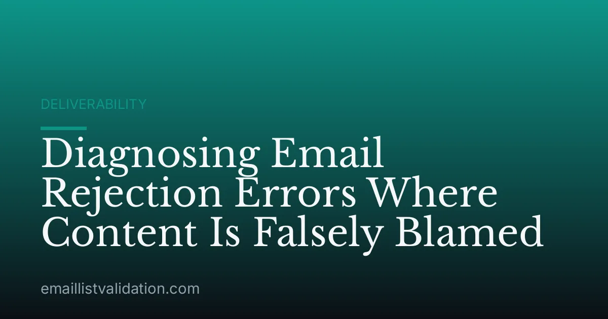 Diagnosing Email Rejection Errors Where Content Is Falsely Blamed